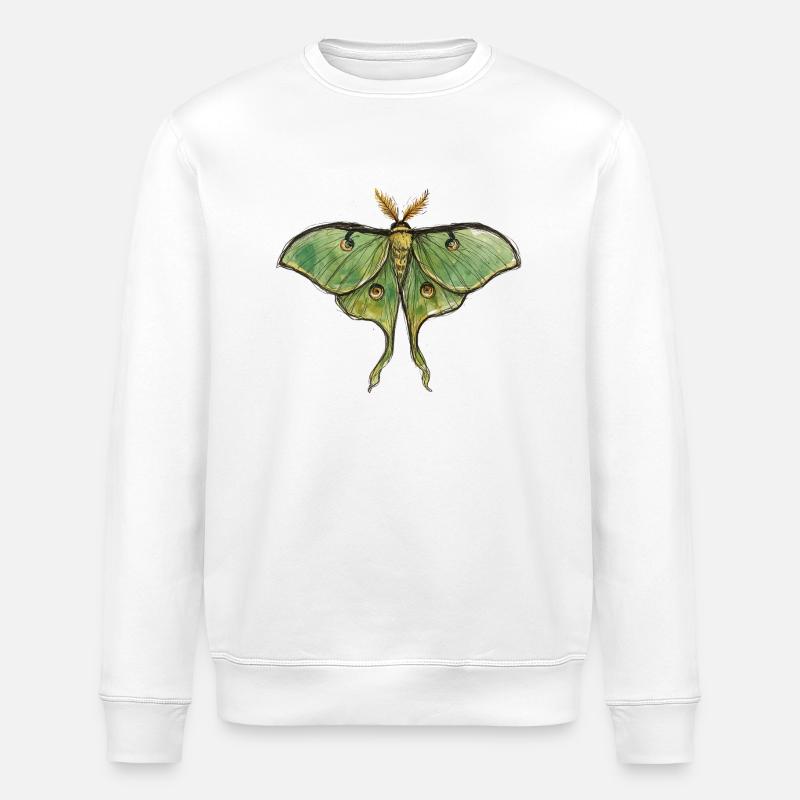 Luna Moth Nocturnal Magic - Stanley/Stella ROLLER Unisex Organic Sweatshirt - white