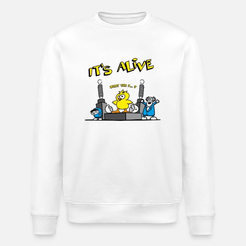 its_alive_chick_b - Stanley/Stella ROLLER Unisex Organic Sweatshirt - white