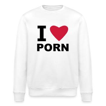 I Love Pornos - Stanley/Stella Unisex Bio-Sweatshirt ROLLER - Weiß - Vorne - Nik (191cm)