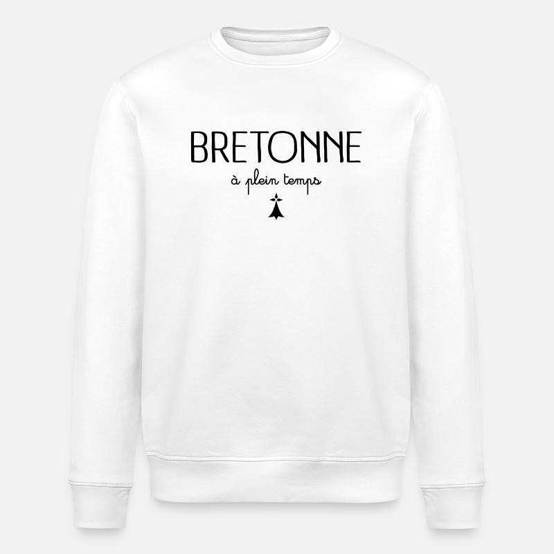 Bretonne à Plein Temps - Sweat bio ROLLER Stanley/Stella Unisexe - blanc