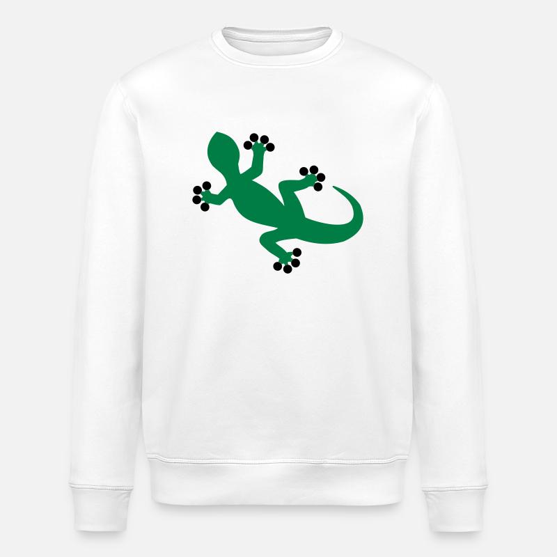 Gecko / Lizard - Stanley/Stella ROLLER Unisex Organic Sweatshirt - white