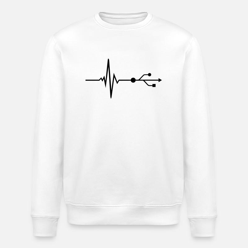 USB - DJ - Pulse - Beat - Stanley/Stella ROLLER Unisex Organic Sweatshirt - white