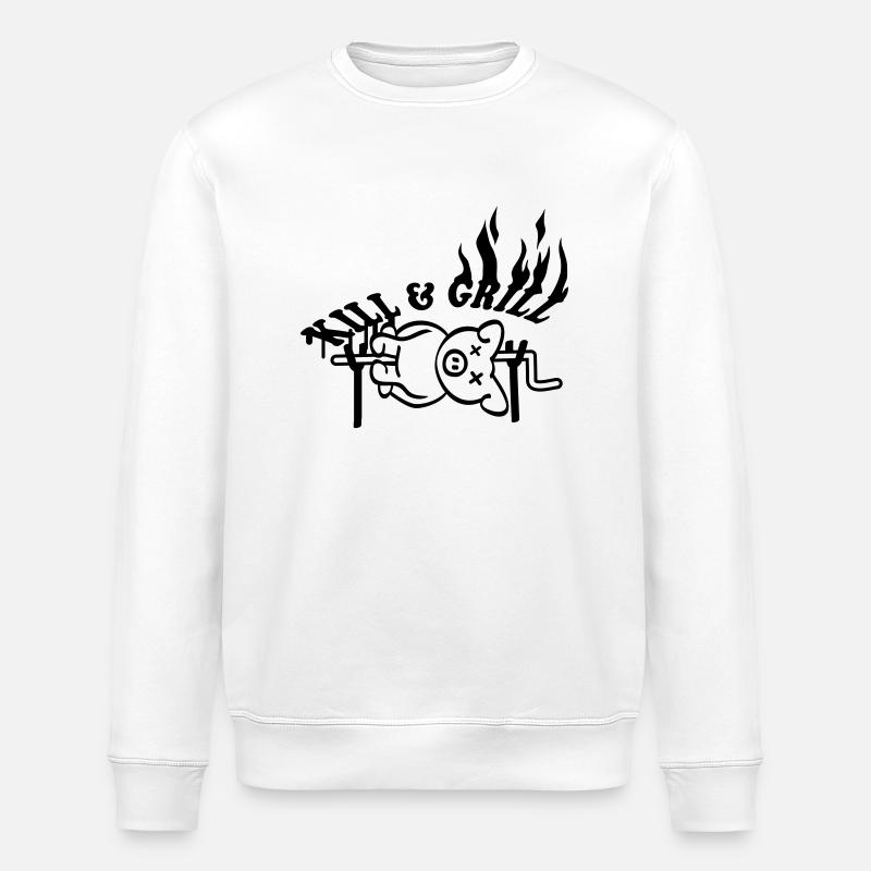 Kill And Grill Pig - Stanley/Stella ROLLER Unisex Organic Sweatshirt - white