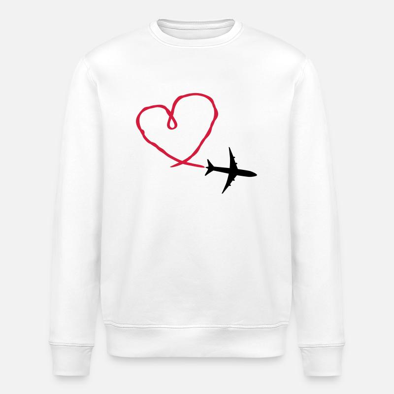 Plane Heart - Stanley/Stella Unisex Bio-Sweatshirt ROLLER - Weiß