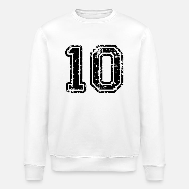 10 - Nummer - Stanley/Stella Unisex Bio-Sweatshirt ROLLER - Weiß