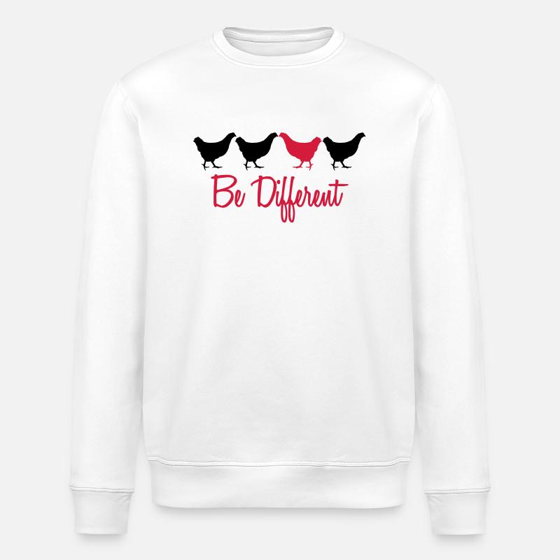 Être mit Huhn différents texte - Sweat bio ROLLER Stanley/Stella Unisexe - blanc