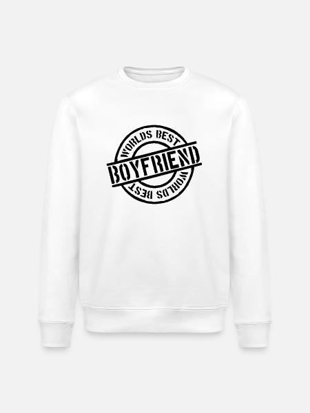 Stempel Worlds best Boyfriend - Stanley/Stella ROLLER Unisex Organic Sweatshirt - white