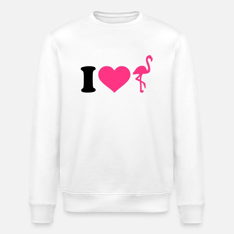 I love Flamant - Sweat bio ROLLER Stanley/Stella Unisexe - blanc