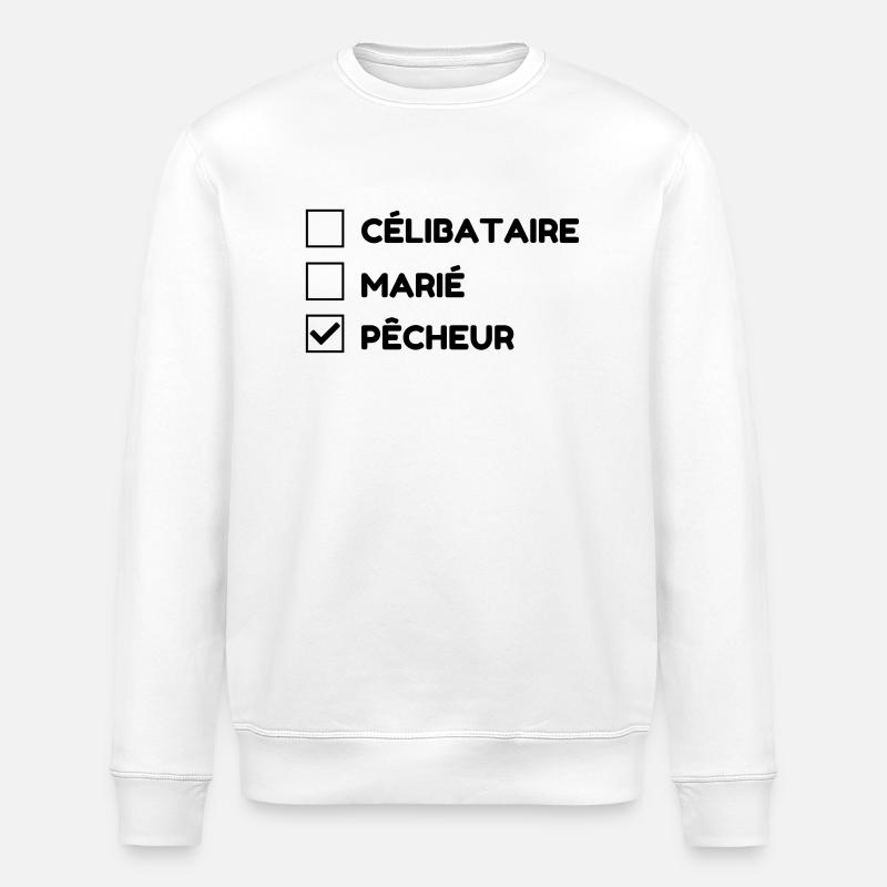 Fishing - Fischerei - Pêche - Fish - Poisson - Stanley/Stella ROLLER Unisex Organic Sweatshirt - white