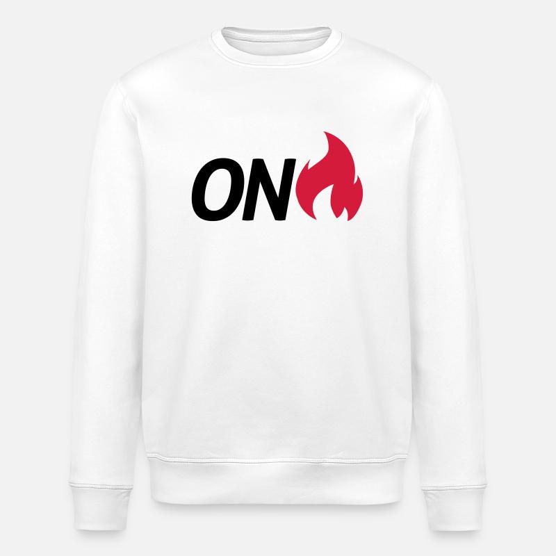 on fire - Stanley/Stella ROLLER Unisex Organic Sweatshirt - white
