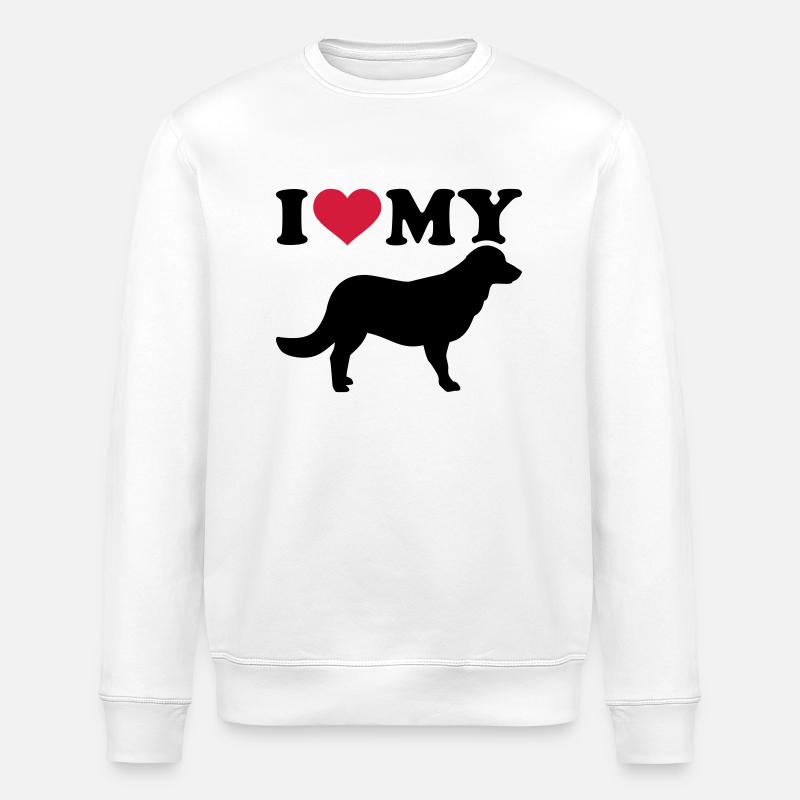 Flat Coated Retriever - Stanley/Stella ROLLER Unisex Organic Sweatshirt - white
