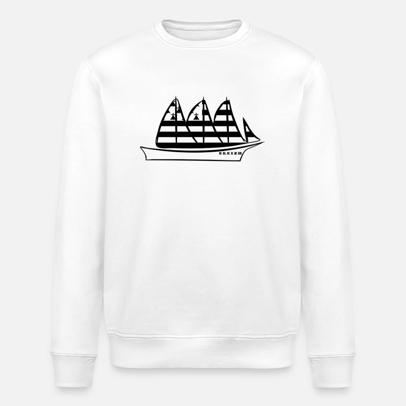 Breizh Schiff - Stanley/Stella Unisex Bio-Sweatshirt ROLLER - Weiß
