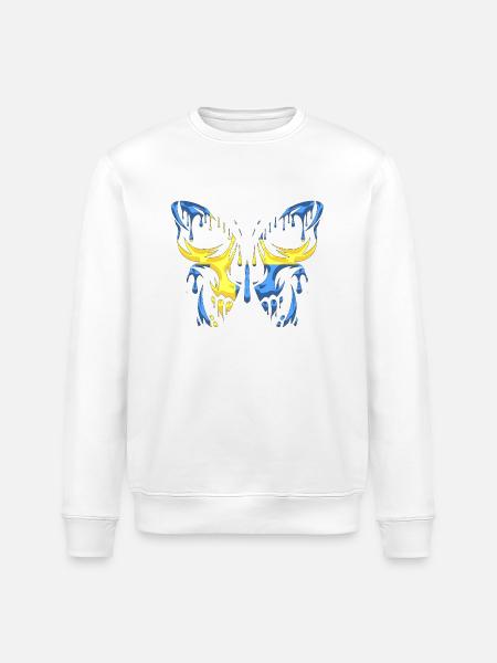 sweden lands flagga officiella stater kontinent - Ekologisk sweatshirt ROLLER unisex från Stanley/Stella - vit