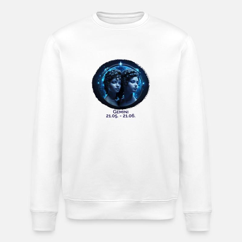 Sternzeichen Zwilling F Datum - Stanley/Stella Unisex Bio-Sweatshirt ROLLER - Weiß