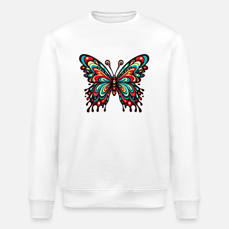 Papillon comique vibrant - Sweat bio ROLLER Stanley/Stella Unisexe - blanc