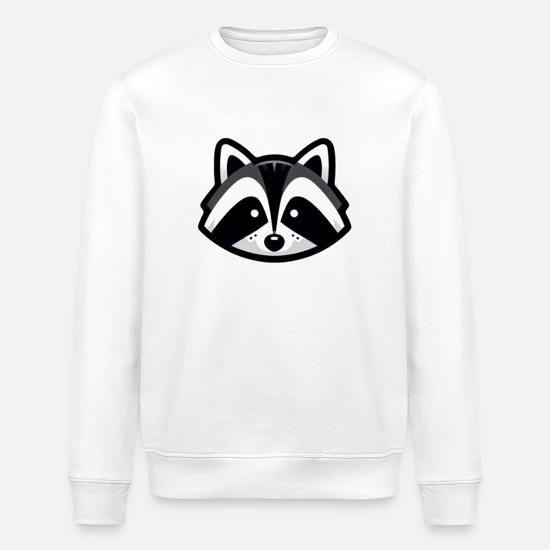 Einfaches Waschbär-Design - Stanley/Stella Unisex Bio-Sweatshirt ROLLER - Weiß