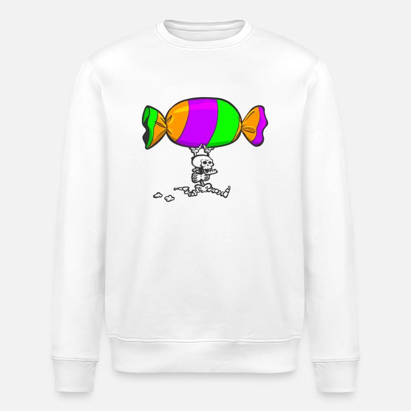 Halloween Skeleton 2 - Stanley/Stella ROLLER Unisex Organic Sweatshirt - white
