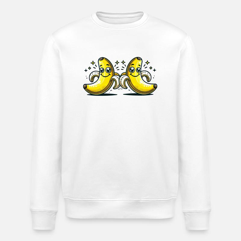 Banane Comic - Stanley/Stella Unisex Bio-Sweatshirt ROLLER - Weiß
