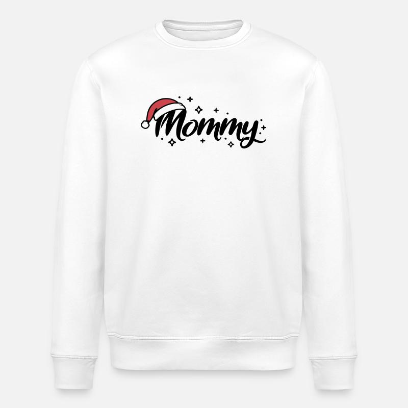 Christmas Hat Mommy Mom - Stanley/Stella ROLLER Unisex Organic Sweatshirt - white