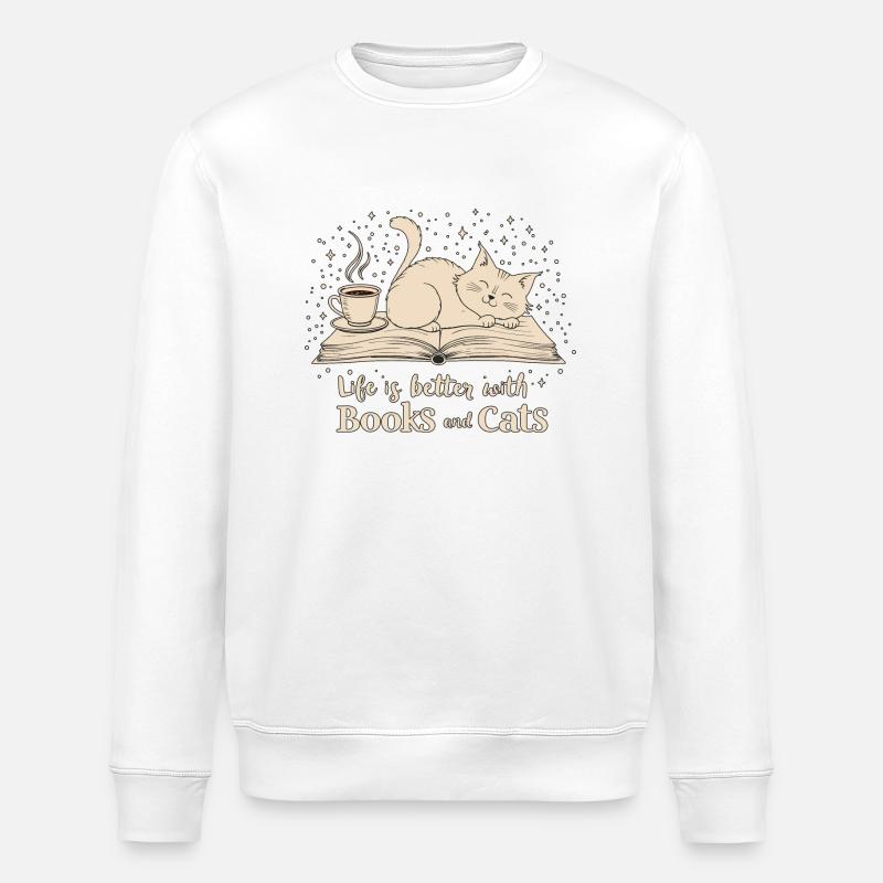 LIVRES ET CHATS - Sweat bio ROLLER Stanley/Stella Unisexe - blanc