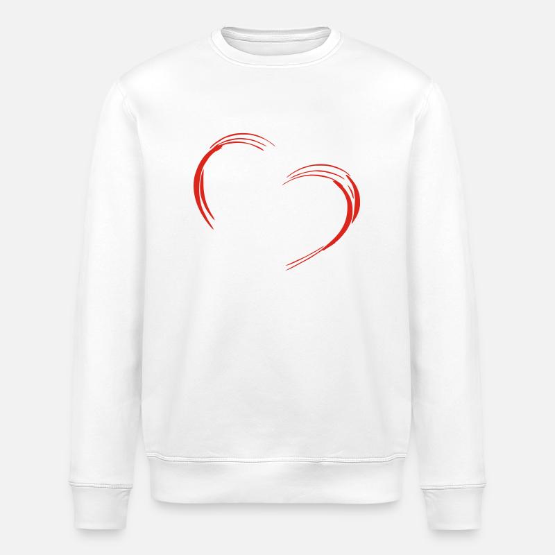 Herz - Stanley/Stella Unisex Bio-Sweatshirt ROLLER - Weiß