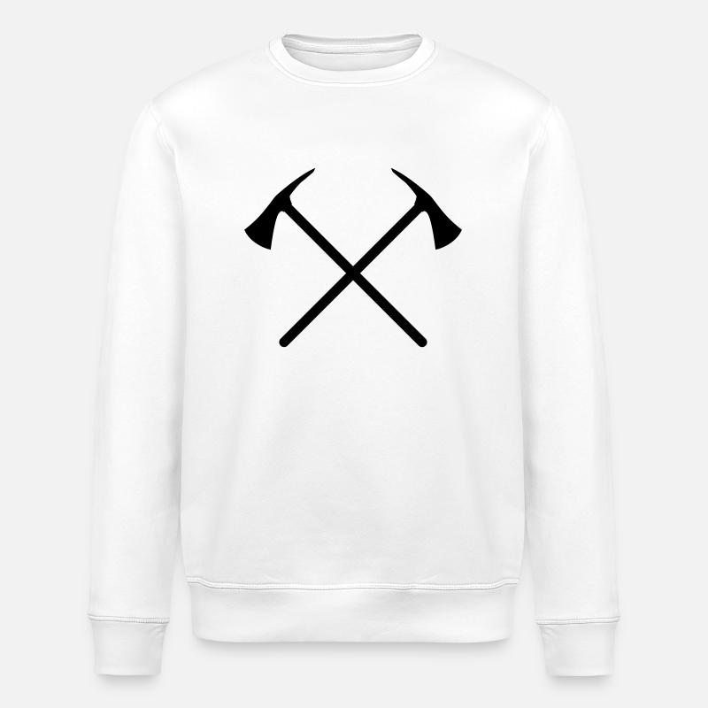 Pompiers, hache croisée - Sweat bio ROLLER Stanley/Stella Unisexe - blanc