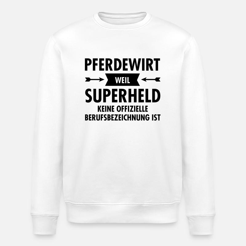 Pferdewirt Superheld - Stanley/Stella ROLLER Unisex Organic Sweatshirt - white
