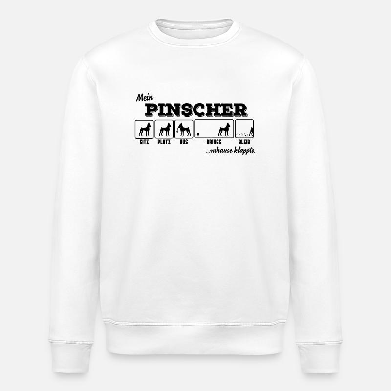 Mein Pinscher - zuhause klappts - Stanley/Stella Unisex Bio-Sweatshirt ROLLER - Weiß