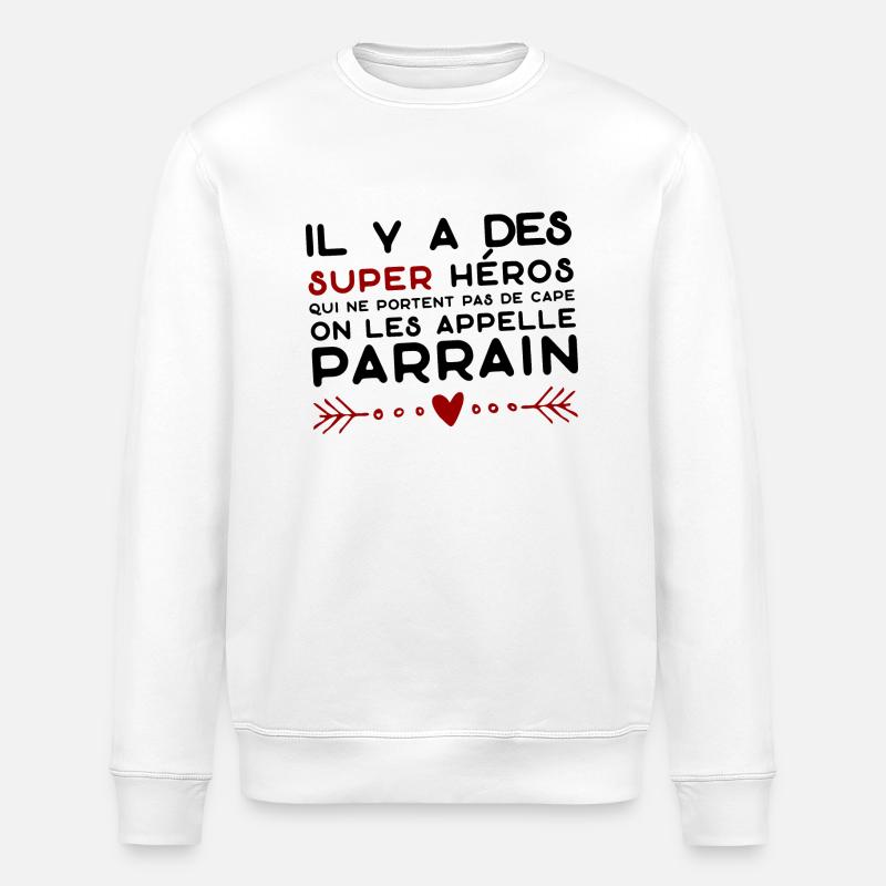 parrain super héros cadeau parrain - Sweat bio ROLLER Stanley/Stella Unisexe - blanc