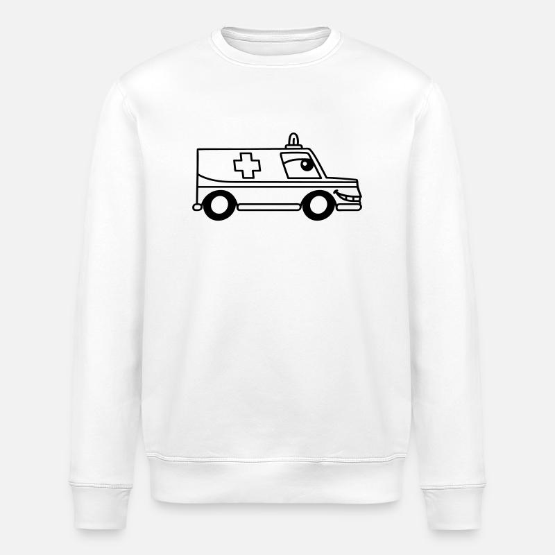 toon_ambulance - Stanley/Stella Unisex Bio-Sweatshirt ROLLER - Weiß