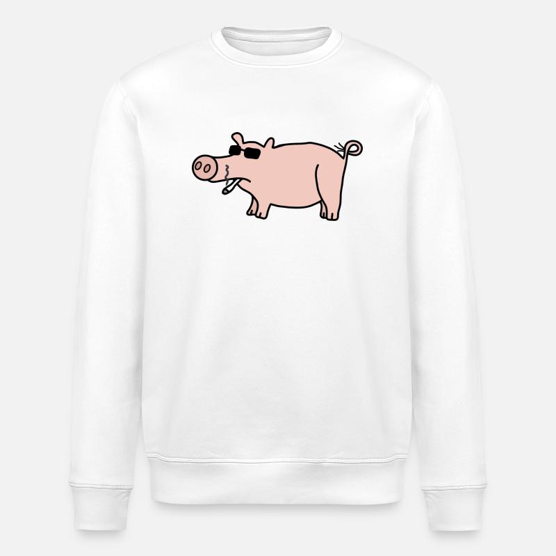 Coole Sau - Stanley/Stella Unisex Bio-Sweatshirt ROLLER - Weiß