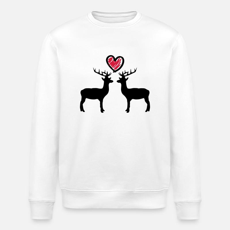 hirsch_love_c2 - Stanley/Stella ROLLER Unisex Organic Sweatshirt - white