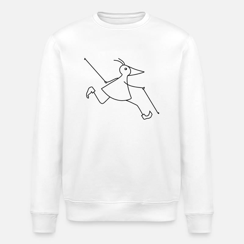 Walker-RUNNY-mit-Stöcken - Stanley/Stella Unisex Bio-Sweatshirt ROLLER - Weiß