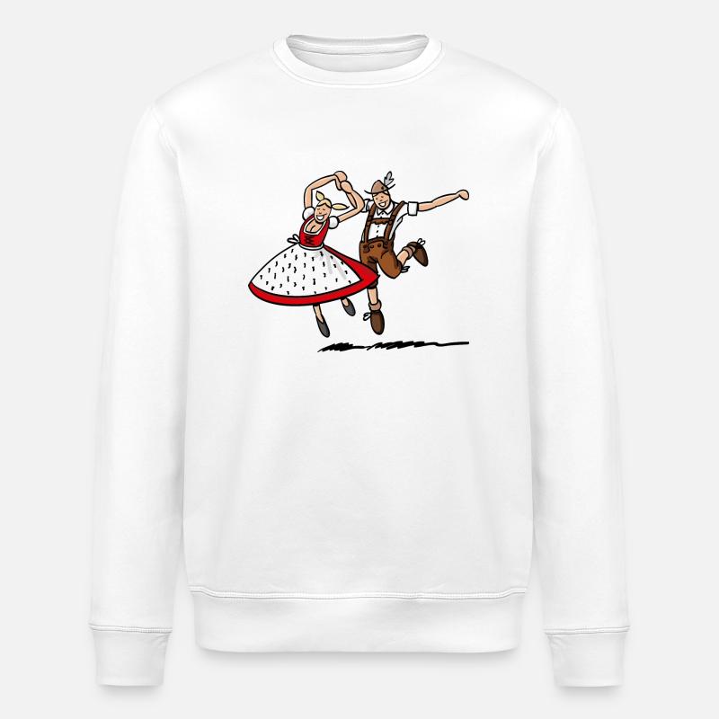 Jumping Bavarian Dancer Couple - Stanley/Stella Unisex Bio-Sweatshirt ROLLER - Weiß