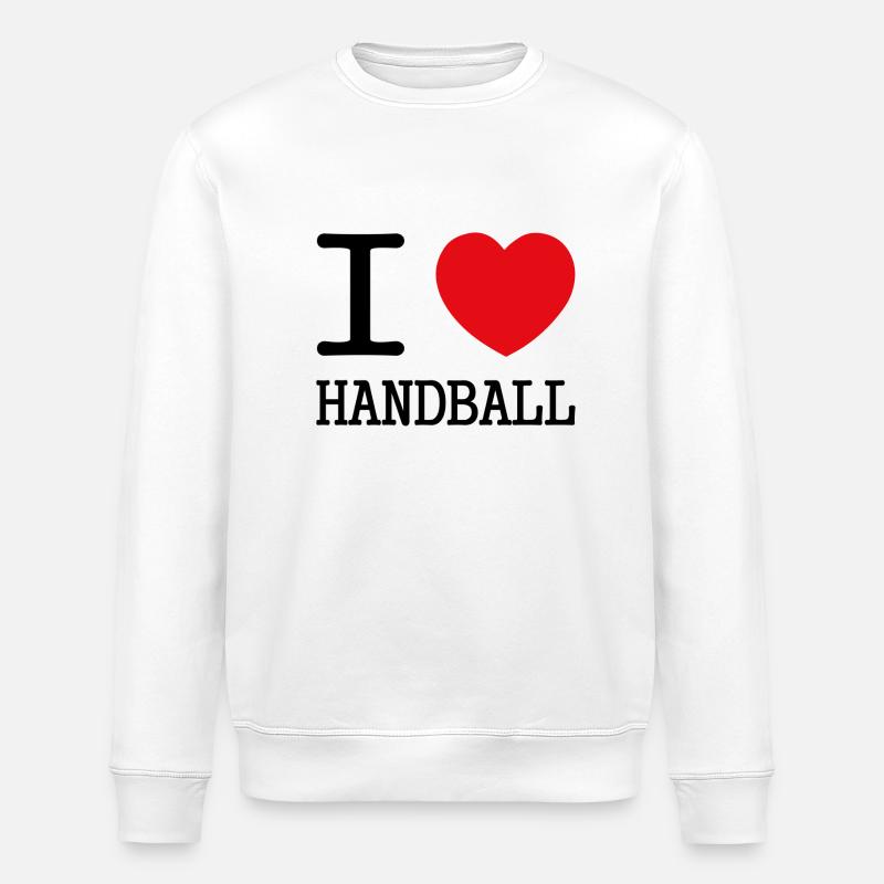 I love Handball - Stanley/Stella Unisex Bio-Sweatshirt ROLLER - Weiß