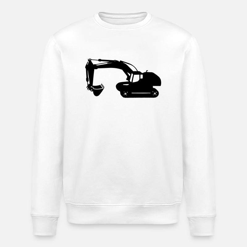 digger backhoe excavator machine - Stanley/Stella ROLLER Unisex Organic Sweatshirt - white