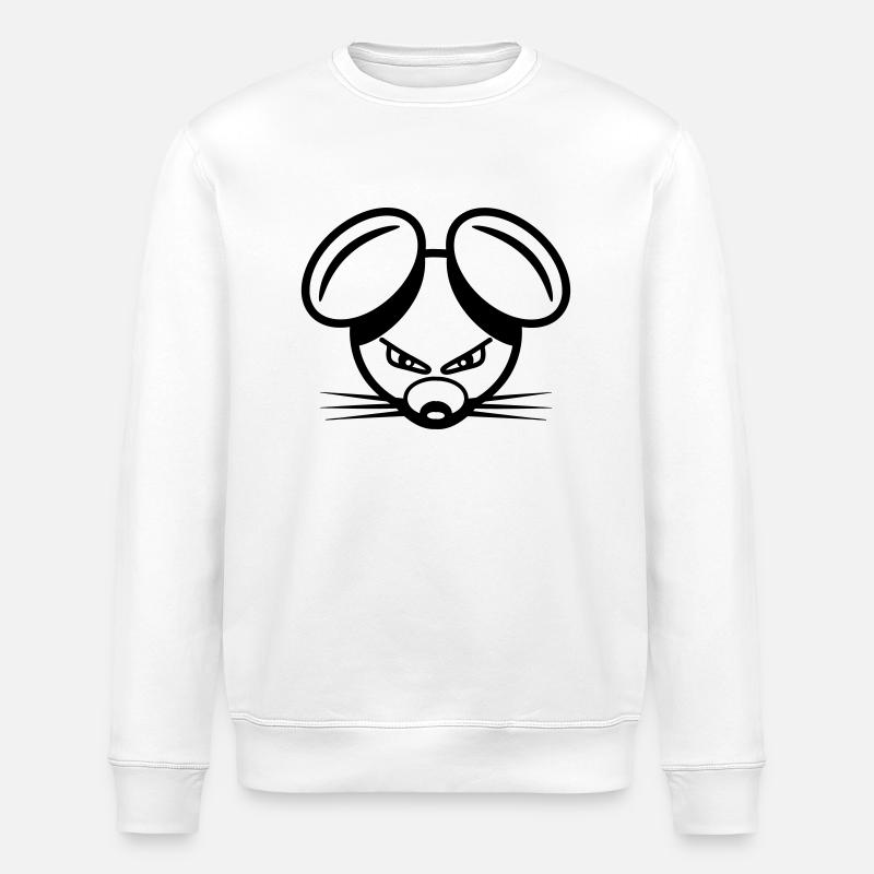 angry mouse - Stanley/Stella ROLLER Unisex Organic Sweatshirt - white