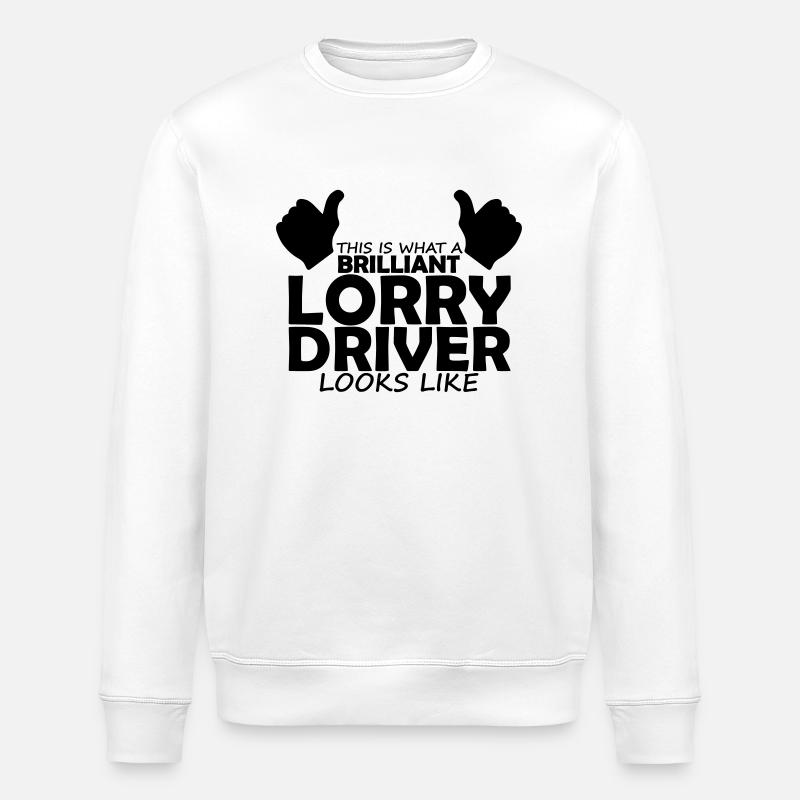 brilliant lorry driver - Stanley/Stella ROLLER Unisex Organic Sweatshirt - white