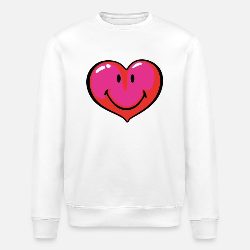 Smiley Heart - Stanley/Stella Unisex Bio-Sweatshirt ROLLER - Weiß