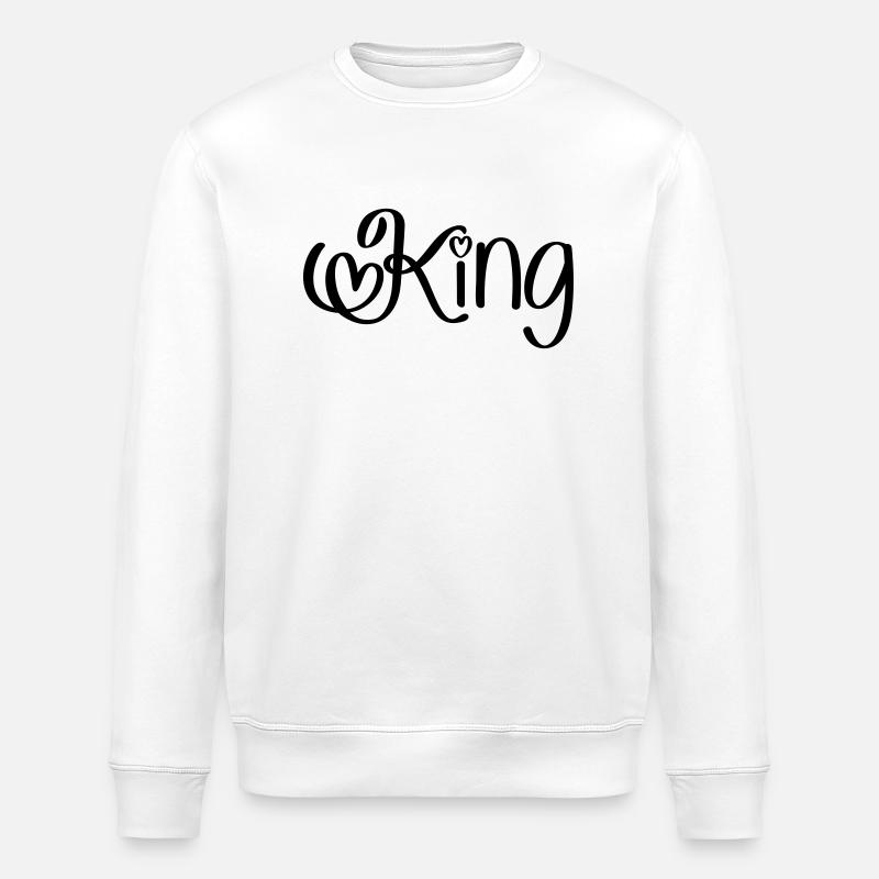 King mit Herz - Stanley/Stella Unisex Bio-Sweatshirt ROLLER - Weiß