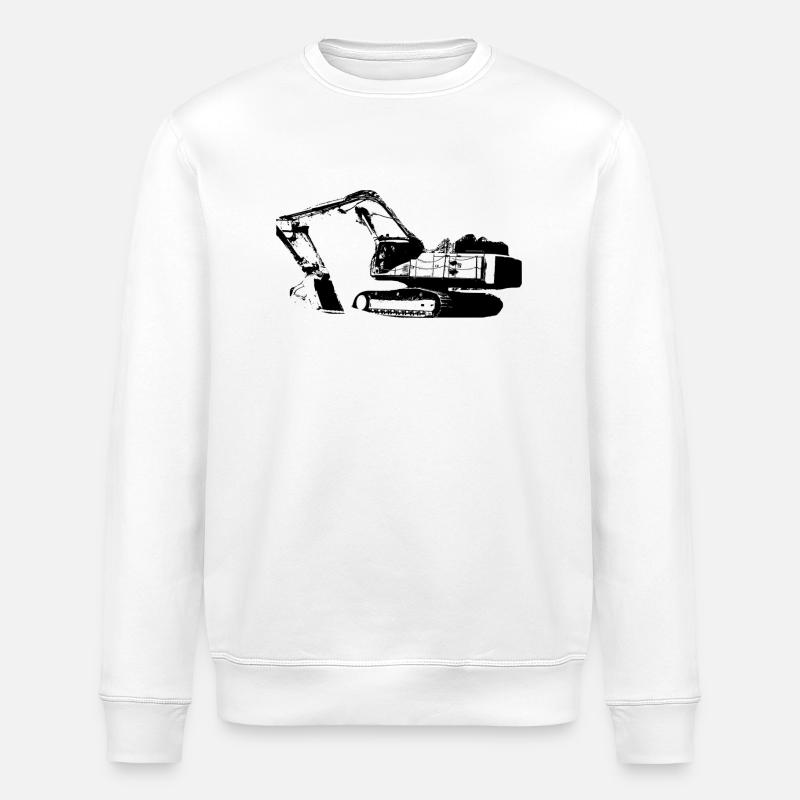 Excavator - Stanley/Stella ROLLER Unisex Organic Sweatshirt - white