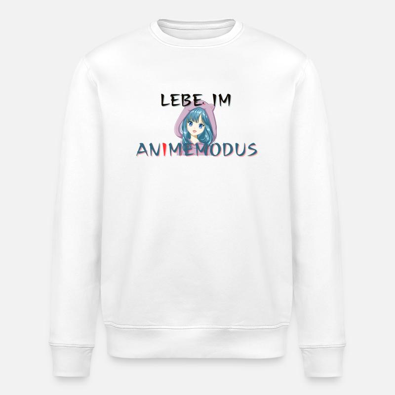 Lebe im Animemodus, Spruch - Stanley/Stella Unisex Bio-Sweatshirt ROLLER - Weiß