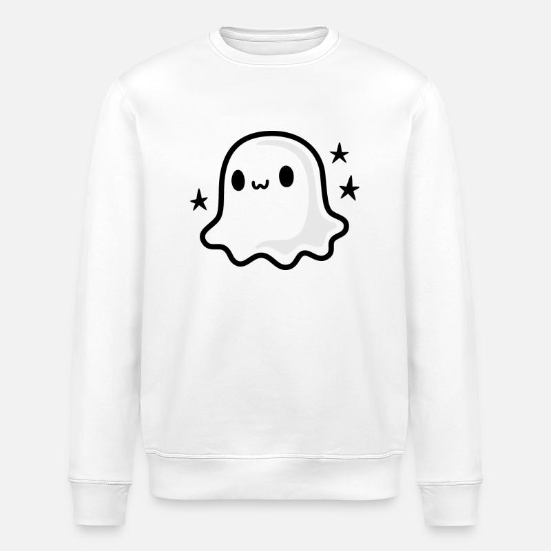 Cute Ghost - Stanley/Stella ROLLER Unisex Organic Sweatshirt - white