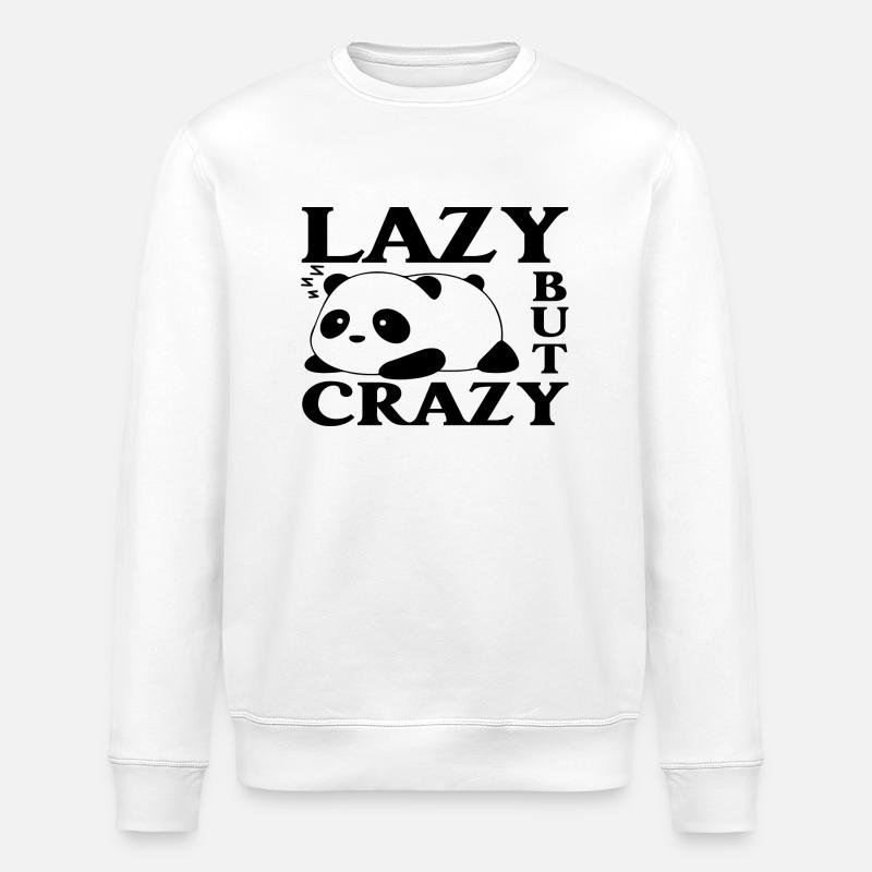 Lazy but Crazy - Stanley/Stella Unisex Bio-Sweatshirt ROLLER - Weiß