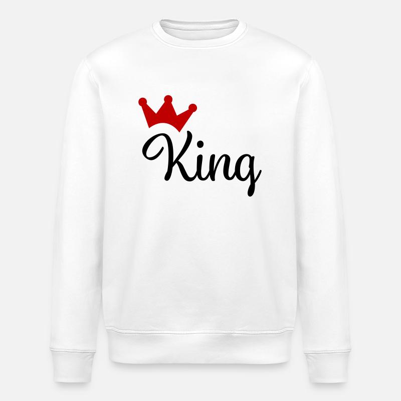 King with Crown - Stanley/Stella ROLLER Unisex Organic Sweatshirt - white