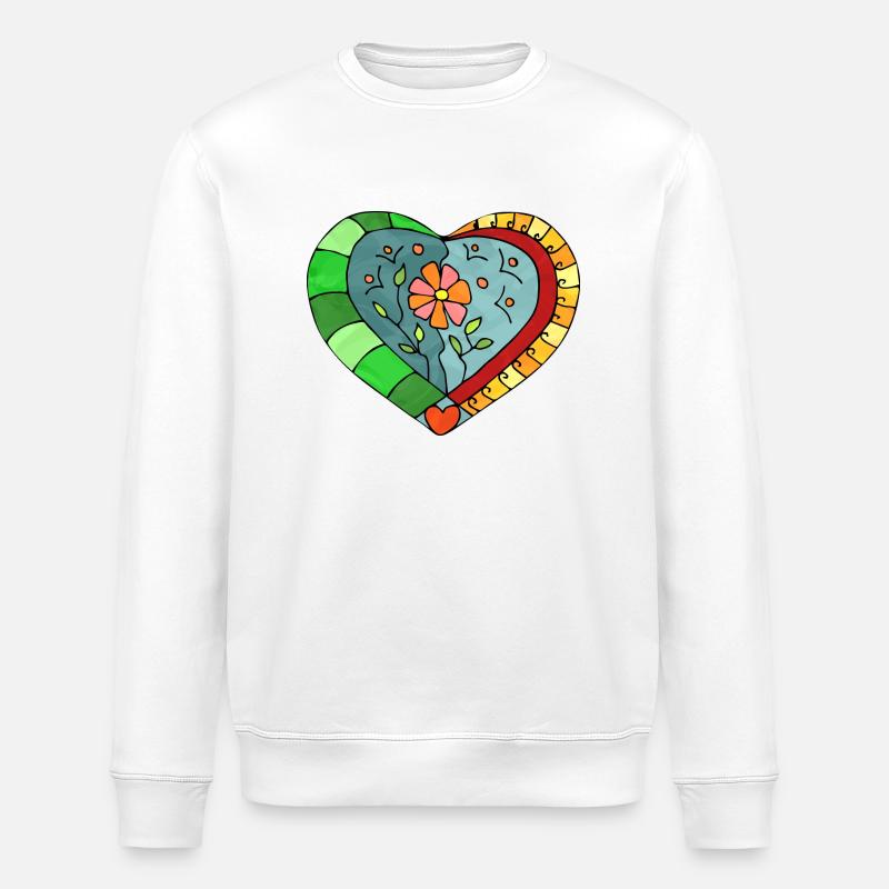 Herz - Stanley/Stella Unisex Bio-Sweatshirt ROLLER - Weiß