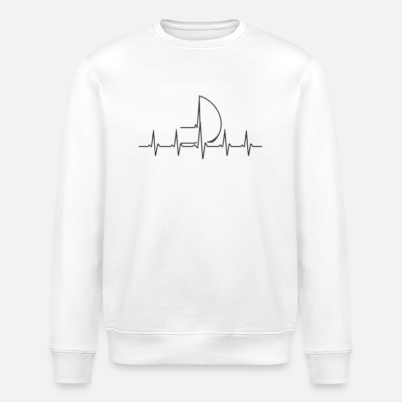 Segelboot Heartbeat Segelboot - Stanley/Stella Unisex Bio-Sweatshirt ROLLER - Weiß