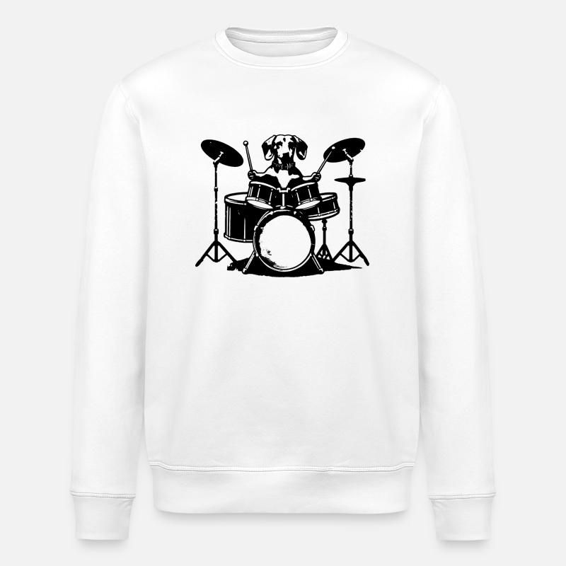 Teckel, Batteur, Tambour, Musicien - Sweat bio ROLLER Stanley/Stella Unisexe - blanc
