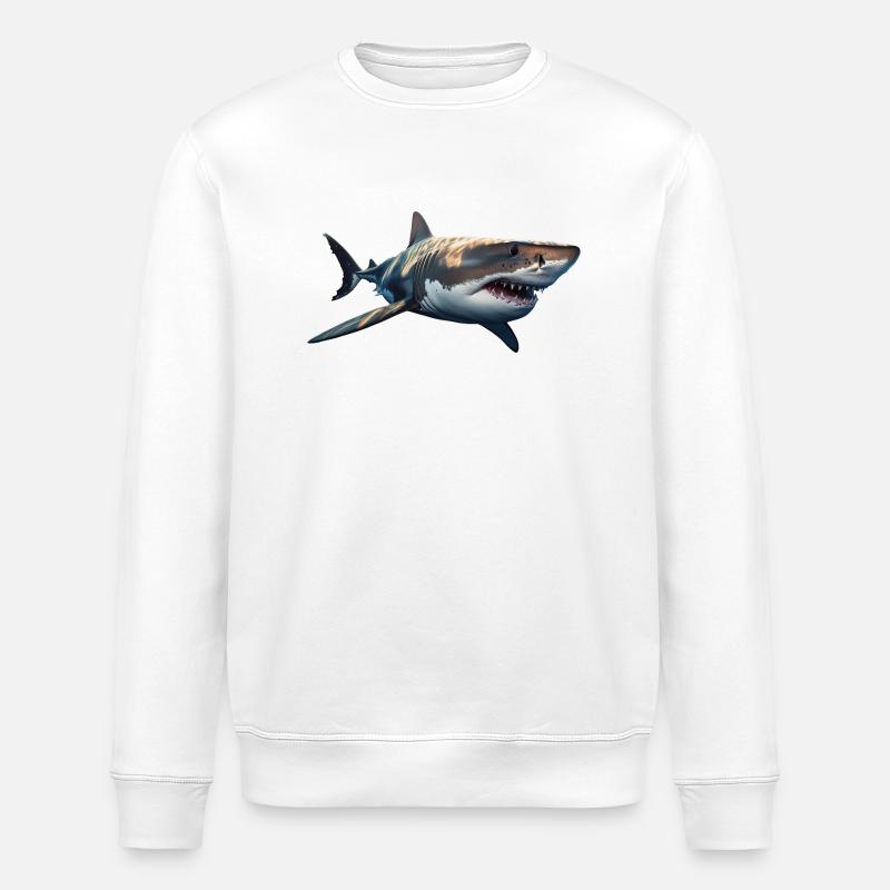 Weißer Hai - Stanley/Stella Unisex Bio-Sweatshirt ROLLER - Weiß