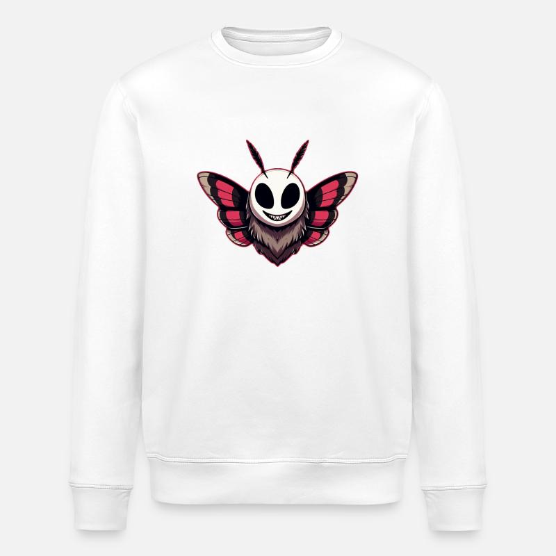 Böse Motte - Mothman Cryptid - Stanley/Stella Unisex Bio-Sweatshirt ROLLER - Weiß